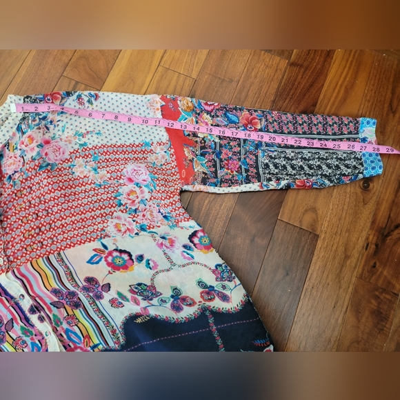 Johnny Was Patchwork Button Front Blouse, Size M - Picture 12 of 14